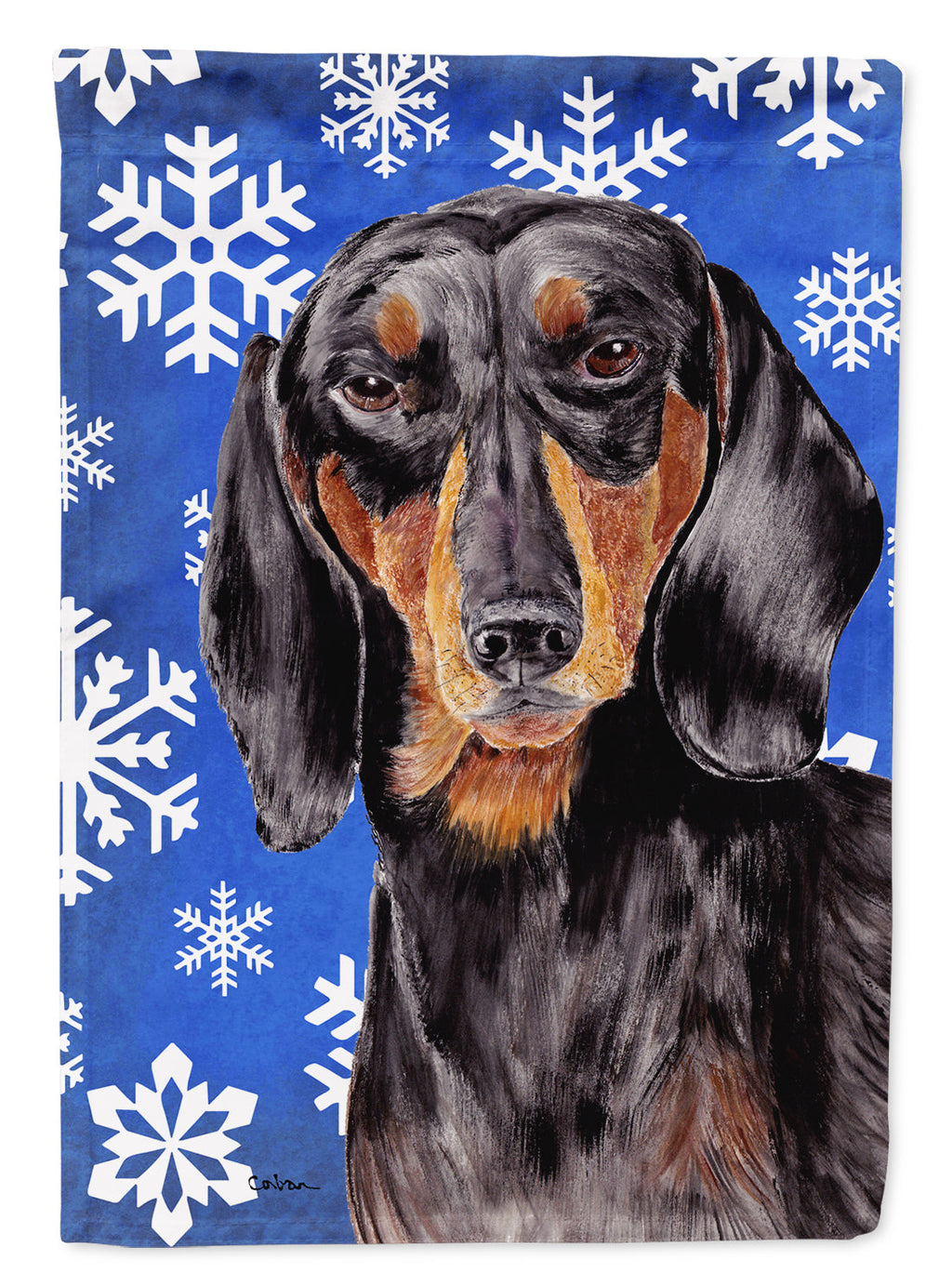 Dachshund Winter Snowflakes Holiday Garden Flag Mailbox Decorative Yard Banner Outside Patio Artwork for Flower Beds, Garden Size, Multicolor
