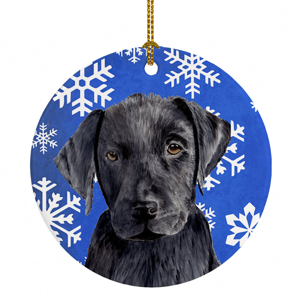 Labrador Winter Snowflakes Holiday Ceramic Ornament Christmas Tree Hanging Decorations for Home Christmas Holiday, Party, Gift, 3 in, Multicolor