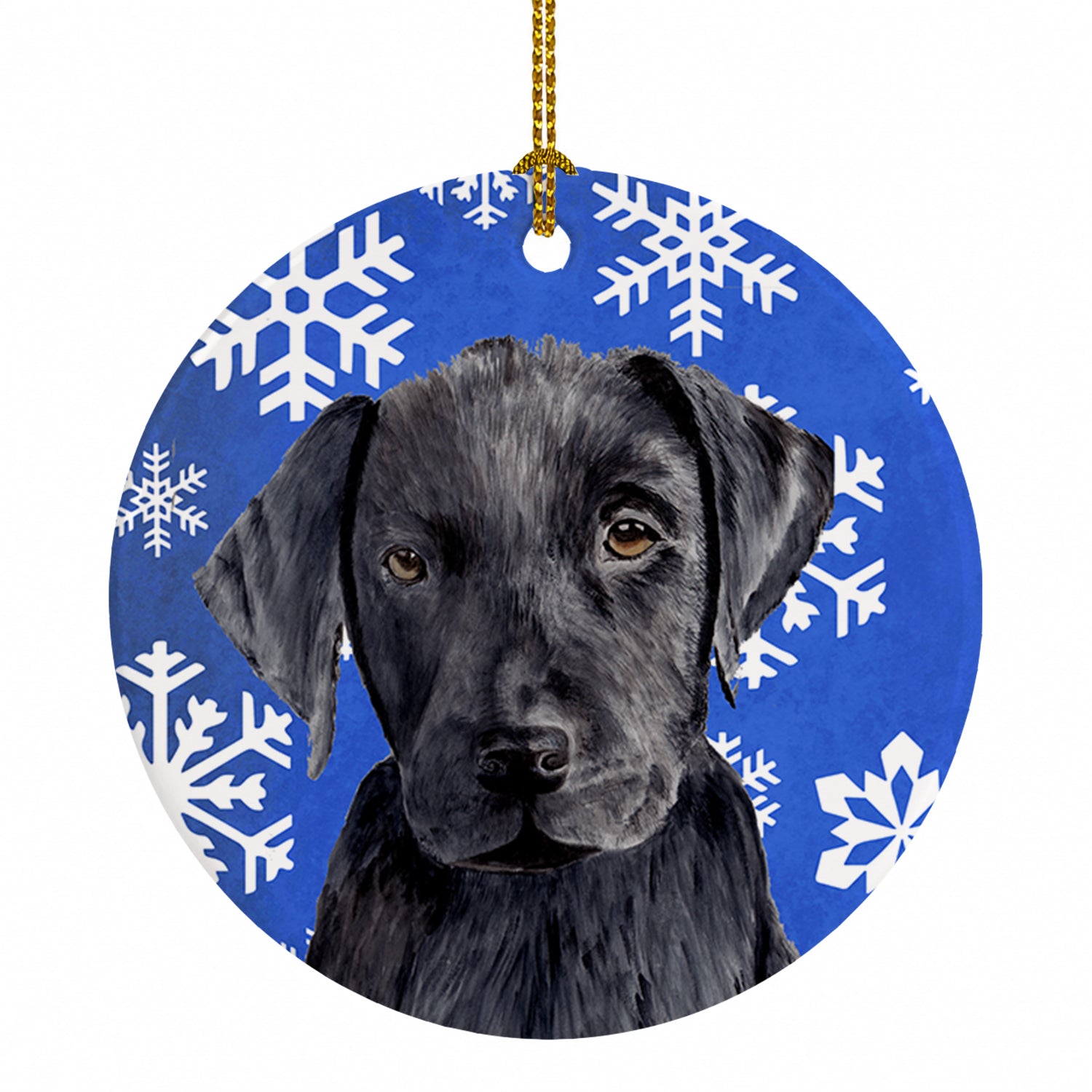 Labrador Winter Snowflakes Holiday Ceramic Ornament Christmas Tree Hanging Decorations for Home Christmas Holiday, Party, Gift, 3 in, Multicolor
