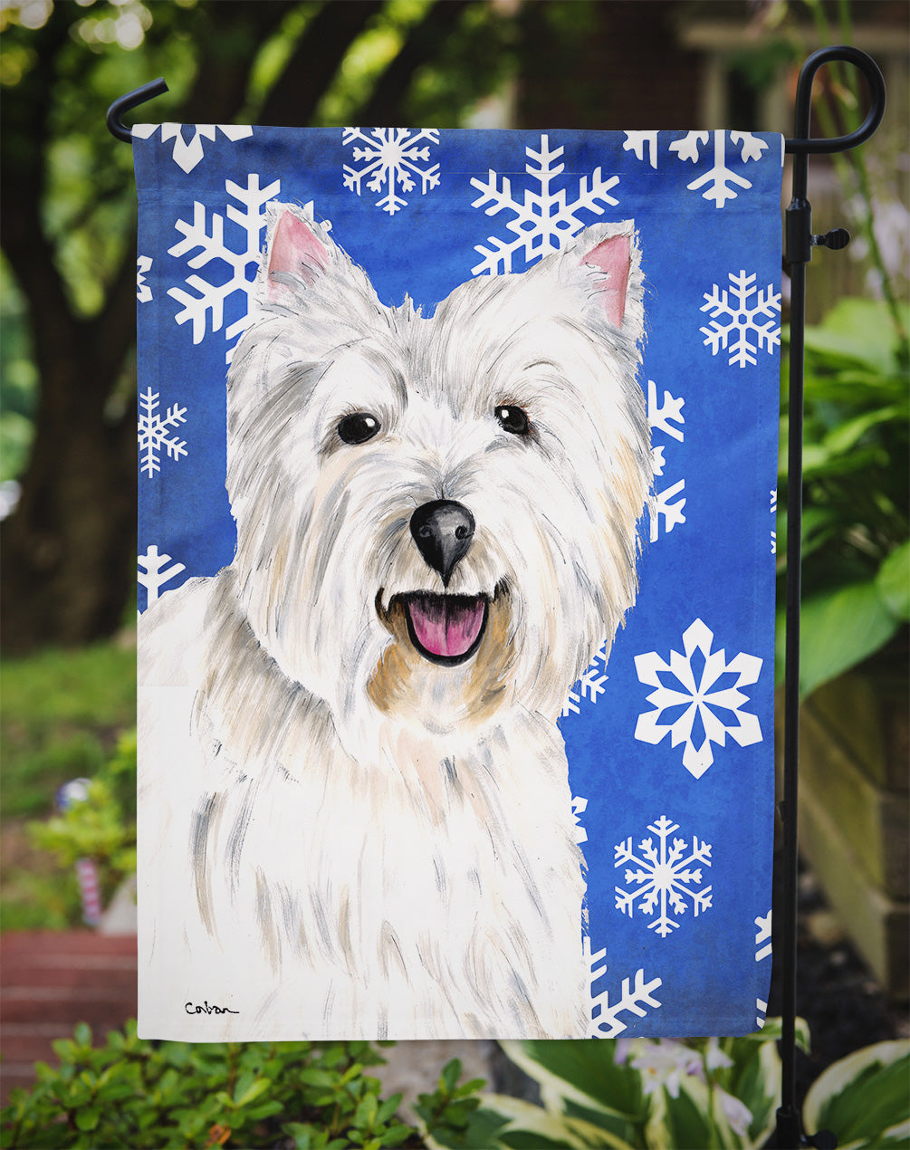 Westie Winter Snowflakes Holiday Garden Flag Mailbox Decorative Yard Banner Outside Patio Artwork for Flower Beds, Garden Size, Multicolor