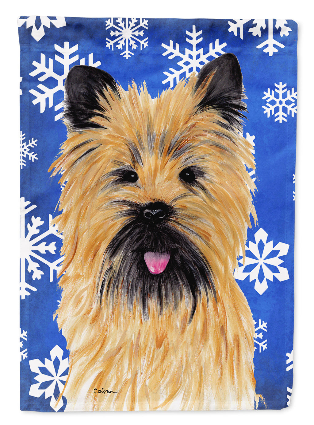 Cairn Terrier Winter Snowflakes Holiday Garden Flag Mailbox Decorative Yard Banner Outside Patio Artwork for Flower Beds, Garden Size, Multicolor