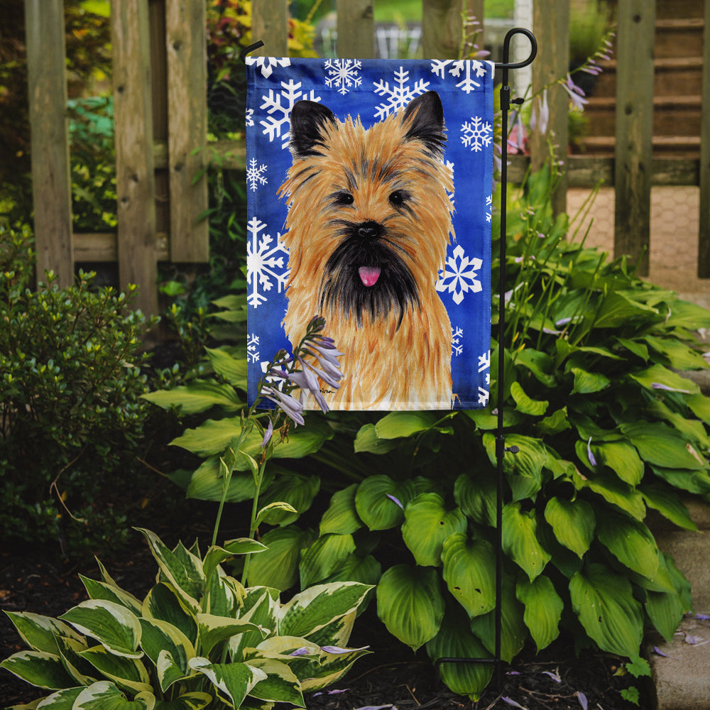 Cairn Terrier Winter Snowflakes Holiday Garden Flag Mailbox Decorative Yard Banner Outside Patio Artwork for Flower Beds, Garden Size, Multicolor