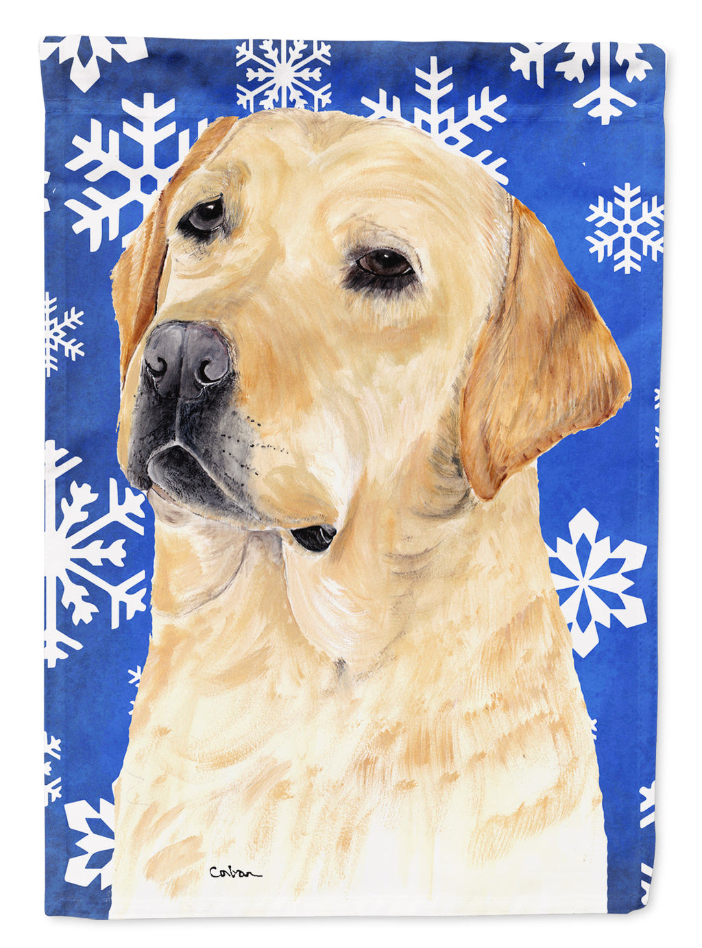 Labrador Winter Snowflakes Holiday Garden Flag Mailbox Decorative Yard Banner Outside Patio Artwork for Flower Beds, Garden Size, Multicolor