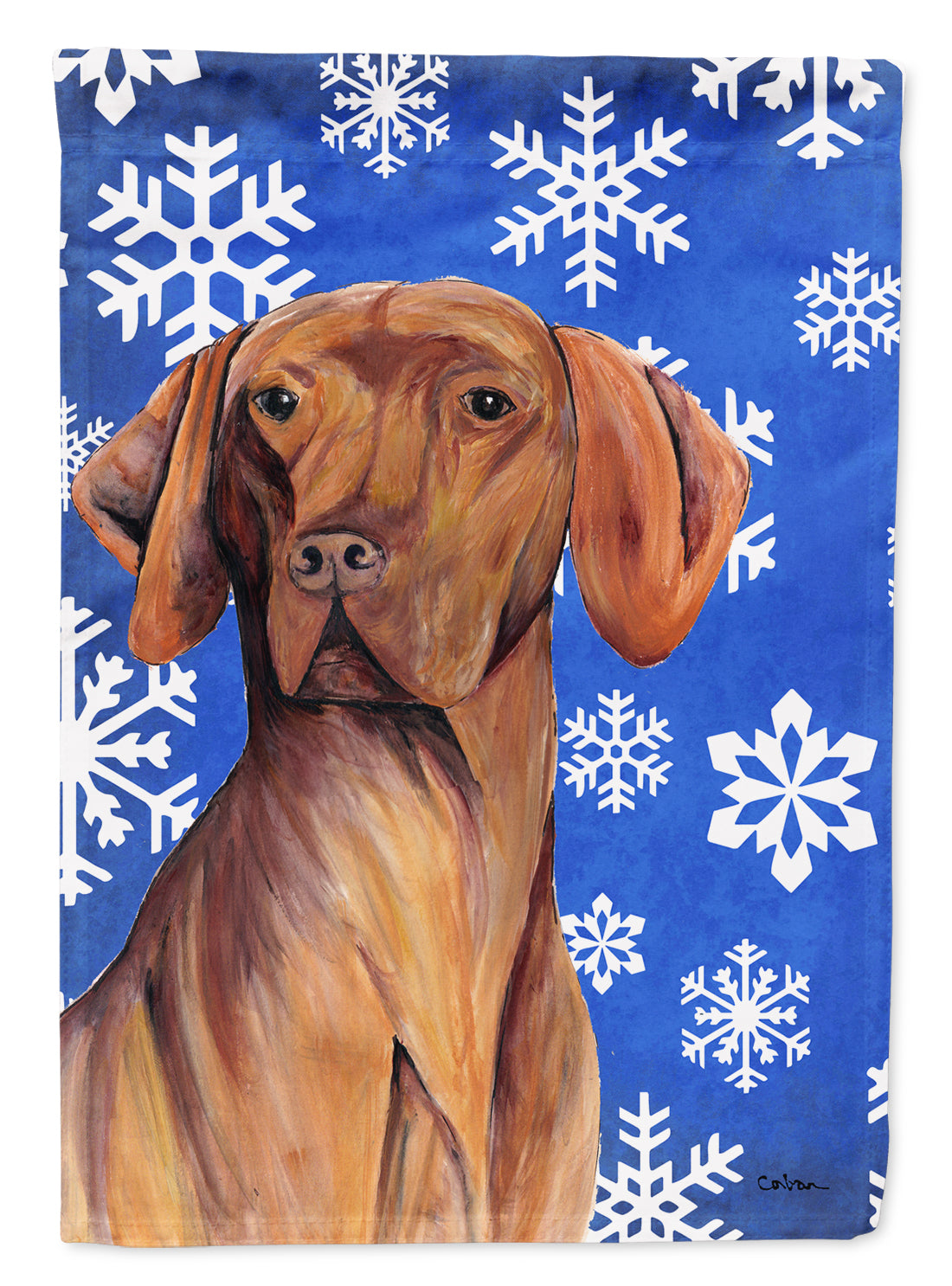 Vizsla Winter Snowflakes Holiday Garden Flag Mailbox Decorative Yard Banner Outside Patio Artwork for Flower Beds, Garden Size, Multicolor