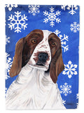 Welsh Springer Spaniel Winter Snowflakes Holiday Garden Flag Mailbox Decorative Yard Banner Outside Patio Artwork for Flower Beds, Garden Size, Multicolor