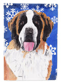 Saint Bernard Winter Snowflakes Holiday Garden Flag Mailbox Decorative Yard Banner Outside Patio Artwork for Flower Beds, Garden Size, Multicolor