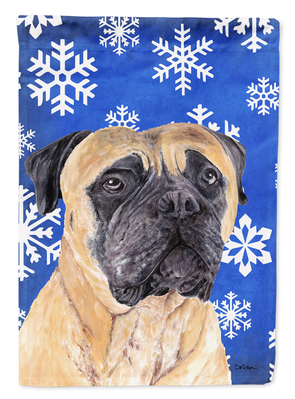 Mastiff Winter Snowflakes Holiday Garden Flag Mailbox Decorative Yard Banner Outside Patio Artwork for Flower Beds, Garden Size, Multicolor