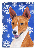 Basenji Winter Snowflakes Holiday Garden Flag Mailbox Decorative Yard Banner Outside Patio Artwork for Flower Beds, Garden Size, Multicolor