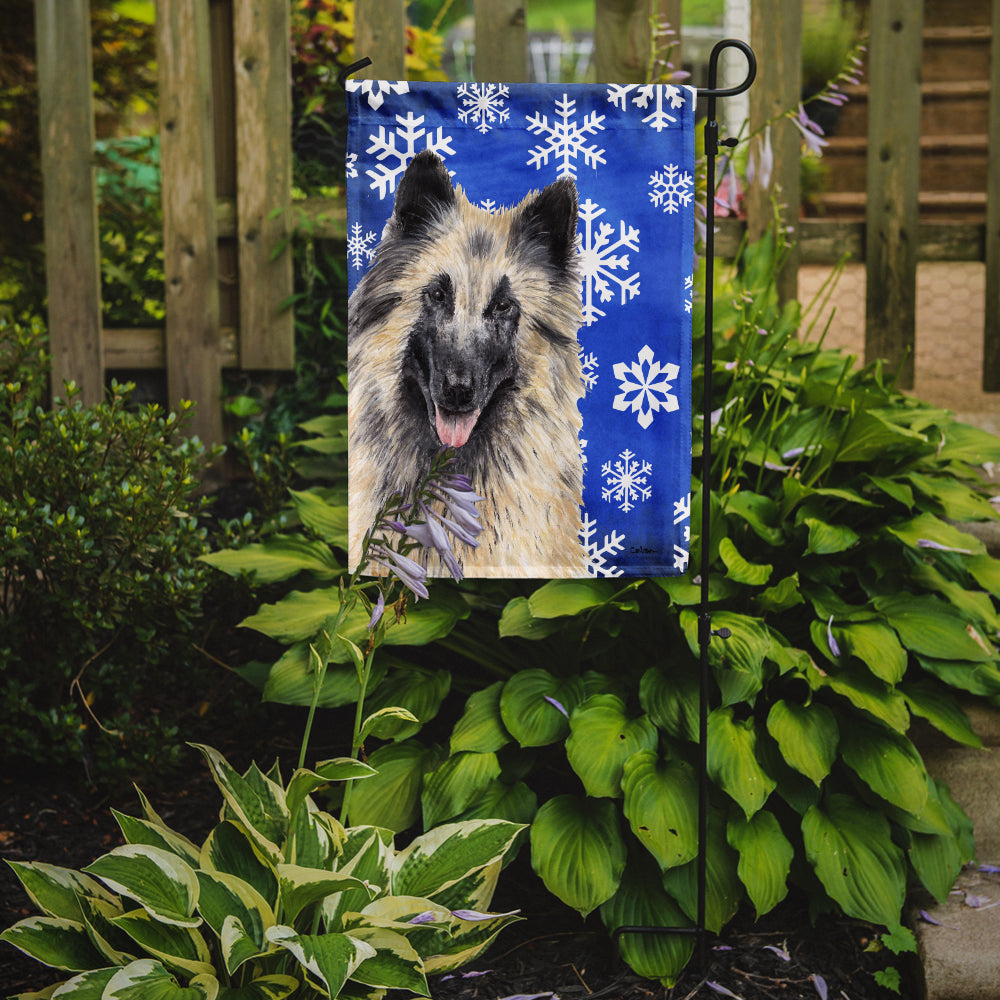 Belgian Tervuren Winter Snowflakes Holiday Garden Flag Mailbox Decorative Yard Banner Outside Patio Artwork for Flower Beds, Garden Size, Multicolor
