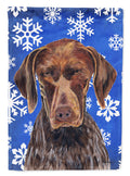 German Shorthaired Pointer Winter Snowflakes Holiday Garden Flag Mailbox Decorative Yard Banner Outside Patio Artwork for Flower Beds, Garden Size, Multicolor