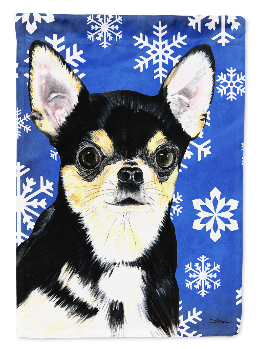 Chihuahua Winter Snowflakes Holiday Garden Flag Mailbox Decorative Yard Banner Outside Patio Artwork for Flower Beds, Garden Size, Multicolor