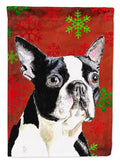 Boston Terrier Red Green Snowflakes Christmas Garden Flag Mailbox Decorative Yard Banner Outside Patio Artwork for Flower Beds, Garden Size, Multicolor