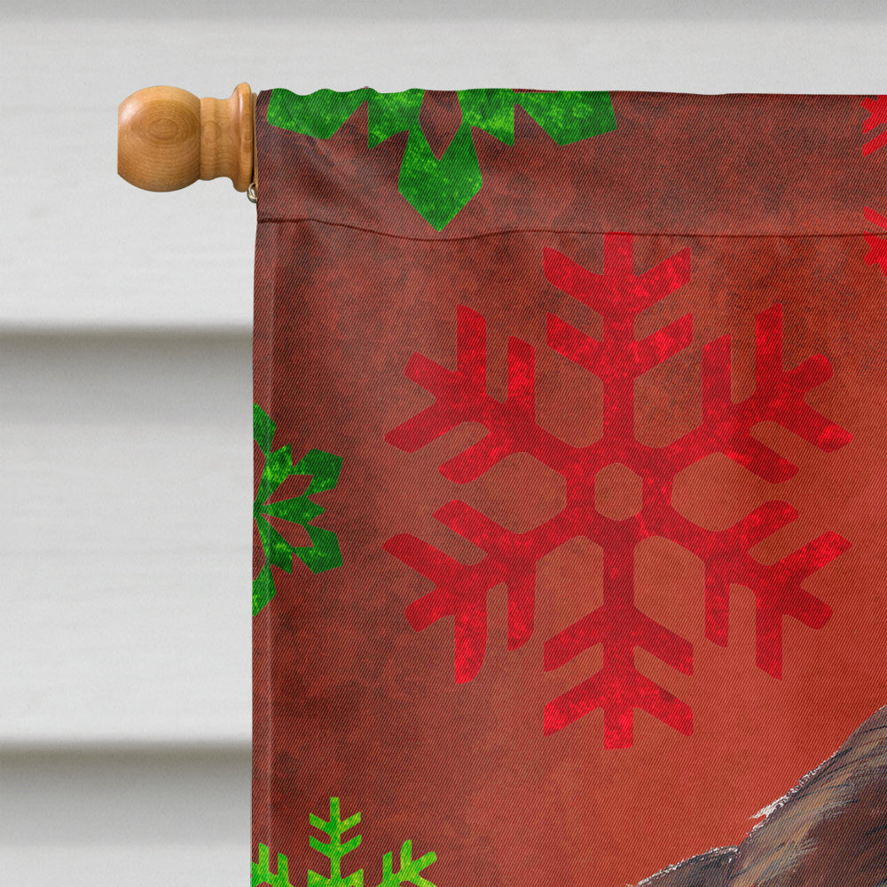 Welsh Springer Spaniel Red Green Snowflakes Holiday Christmas House Flag 28x40 Porch Sleeve Pole Decorative Outside Yard Banner Artwork Wall Hanging, Polyester
