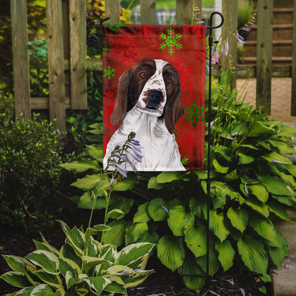 Welsh Springer Spaniel Red  Green Snowflakes Holiday Christmas Garden Flag Mailbox Decorative Yard Banner Outside Patio Artwork for Flower Beds, Garden Size, Multicolor