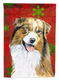 Australian Shepherd Red Green Snowflakes Christmas Garden Flag Mailbox Decorative Yard Banner Outside Patio Artwork for Flower Beds, Garden Size, Multicolor