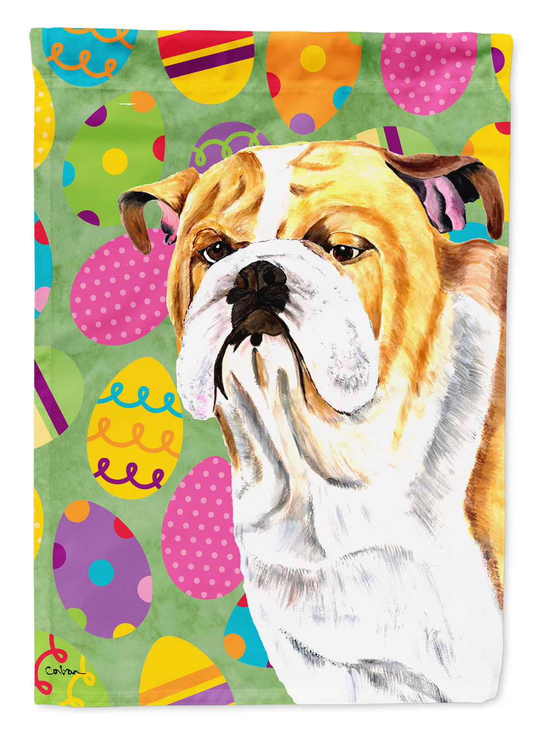 Bulldog English Easter Eggtravaganza Garden Flag Mailbox Decorative Yard Banner Outside Patio Artwork for Flower Beds, Garden Size, Multicolor