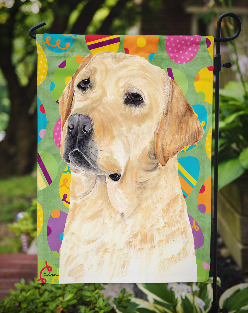 Labrador Easter Eggtravaganza Garden Flag Mailbox Decorative Yard Banner Outside Patio Artwork for Flower Beds, Garden Size, Multicolor