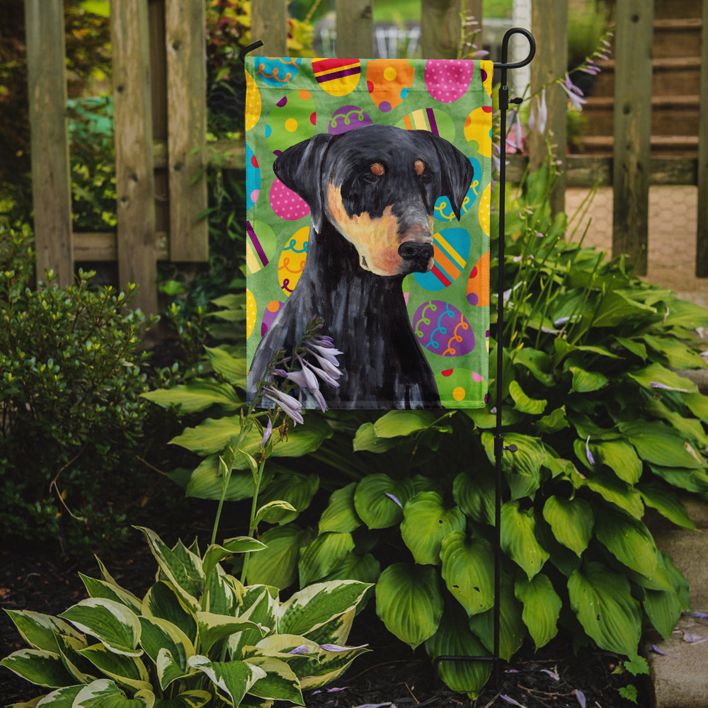 Doberman Easter Eggtravaganza Garden Flag Mailbox Decorative Yard Banner Outside Patio Artwork for Flower Beds, Garden Size, Multicolor