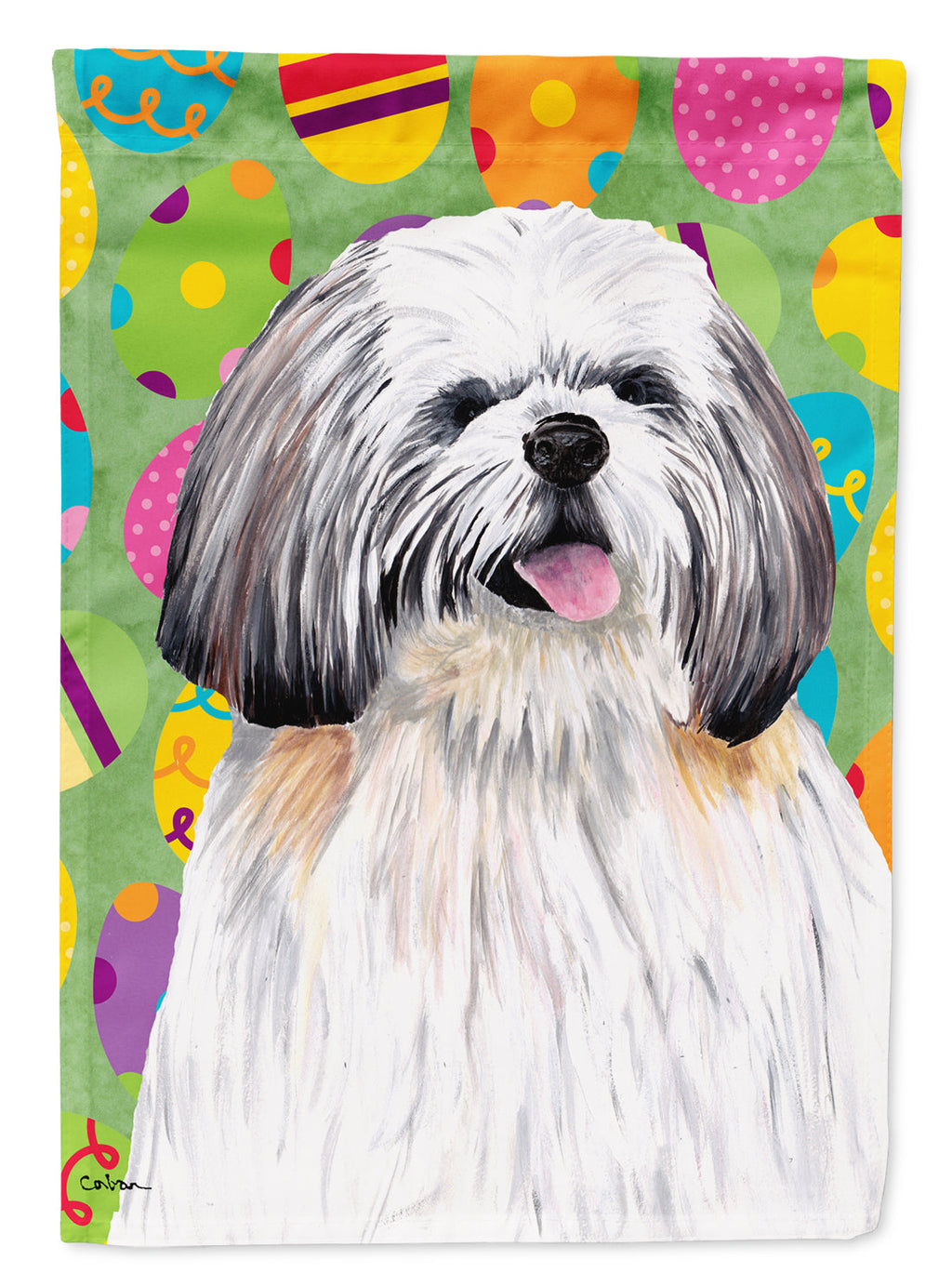 Shih Tzu Easter Eggtravaganza Garden Flag Mailbox Decorative Yard Banner Outside Patio Artwork for Flower Beds, Garden Size, Multicolor