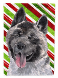 Akita Candy Cane Holiday Christmas Garden Flag Mailbox Decorative Yard Banner Outside Patio Artwork for Flower Beds, Garden Size, Multicolor