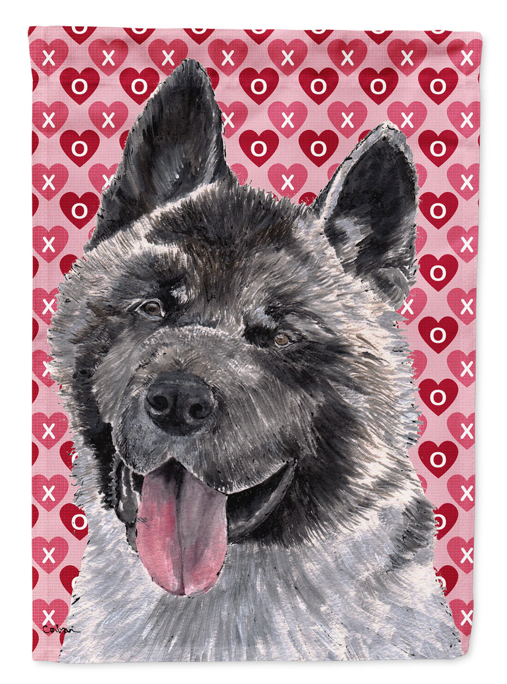 Akita Hearts Love and Valentine's Day Garden Flag Mailbox Decorative Yard Banner Outside Patio Artwork for Flower Beds, Garden Size, Multicolor