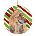 Afghan Hound Candy Cane Holiday Christmas Ceramic Ornament Christmas Tree Hanging Decorations for Home Christmas Holiday, Party, Gift, 3 in, Multicolor