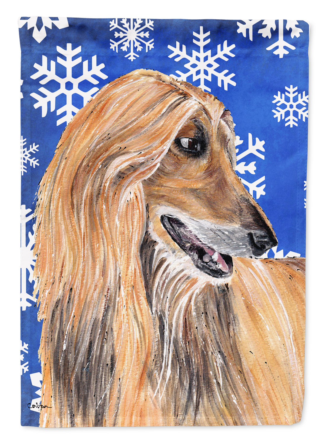 Afghan Hound Winter Snowflakes Holiday Garden Flag Mailbox Decorative Yard Banner Outside Patio Artwork for Flower Beds, Garden Size, Multicolor