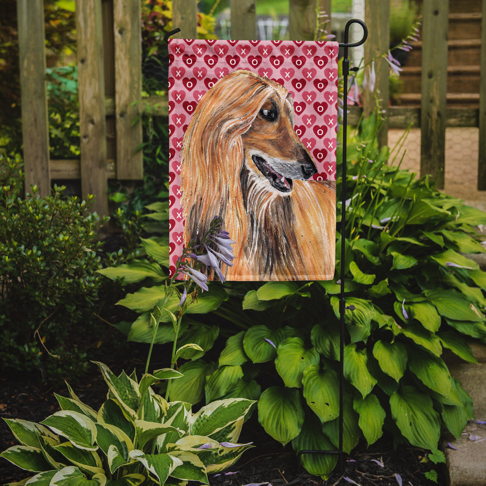 Afghan Hound Hearts Love and Valentine's Day Garden Flag Mailbox Decorative Yard Banner Outside Patio Artwork for Flower Beds, Garden Size, Multicolor