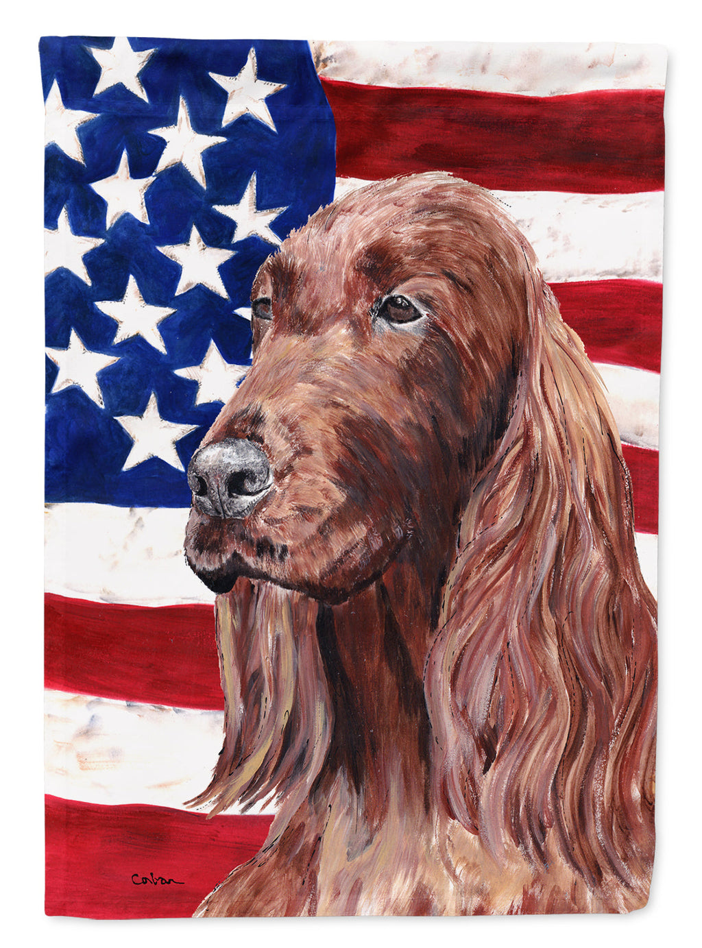 Irish Setter with American Flag Garden Flag Mailbox Decorative Yard Banner Outside Patio Artwork for Flower Beds, Garden Size, Multicolor