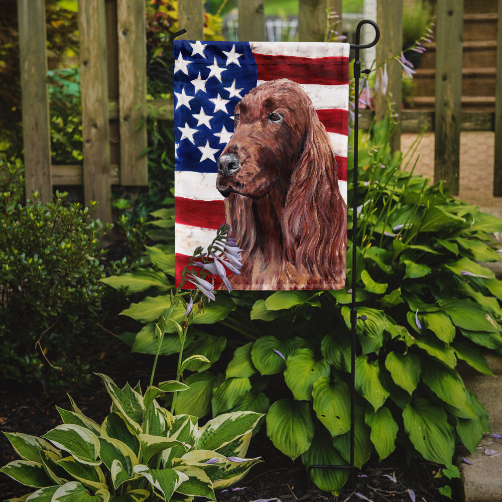 Irish Setter with American Flag Garden Flag Mailbox Decorative Yard Banner Outside Patio Artwork for Flower Beds, Garden Size, Multicolor