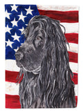 Black Cocker Spaniel with American Flag Garden Flag Mailbox Decorative Yard Banner Outside Patio Artwork for Flower Beds, Garden Size, Multicolor