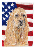 Buff Cocker Spaniel with American Flag Garden Flag Mailbox Decorative Yard Banner Outside Patio Artwork for Flower Beds, Garden Size, Multicolor