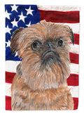Brussels Griffon with American Flag Garden Flag Mailbox Decorative Yard Banner Outside Patio Artwork for Flower Beds, Garden Size, Multicolor
