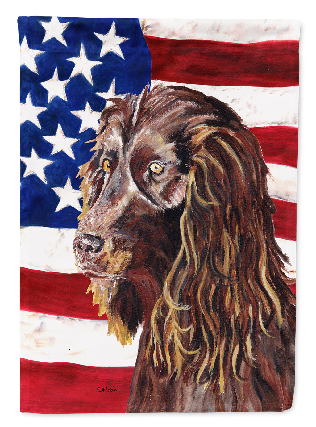 Boykin Spaniel with American Flag Garden Flag Mailbox Decorative Yard Banner Outside Patio Artwork for Flower Beds, Garden Size, Multicolor