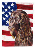 Boykin Spaniel with American Flag Garden Flag Mailbox Decorative Yard Banner Outside Patio Artwork for Flower Beds, Garden Size, Multicolor