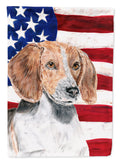 English Foxhound with American Flag Garden Flag Mailbox Decorative Yard Banner Outside Patio Artwork for Flower Beds, Garden Size, Multicolor