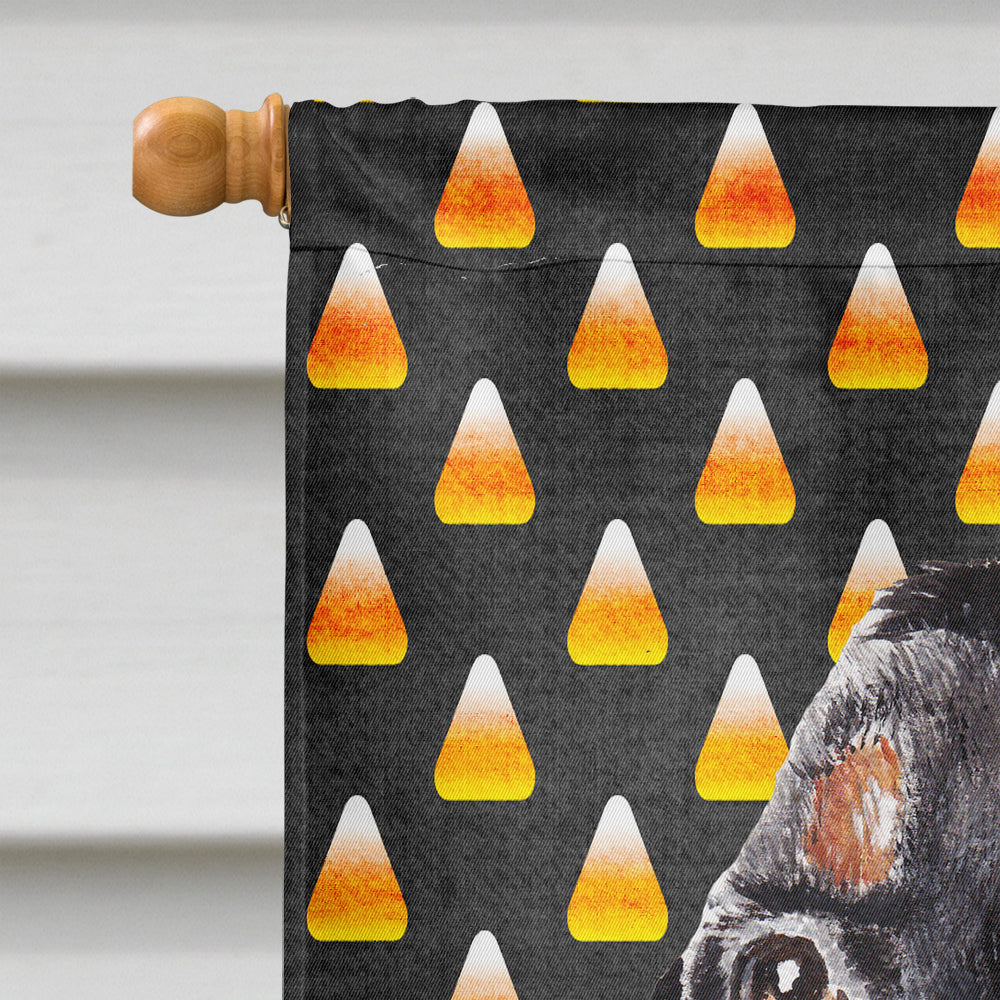 Black and Tan Coonhound Candy Corn Halloween House Flag 28x40 Porch Sleeve Pole Decorative Outside Yard Banner Artwork Wall Hanging, Polyester