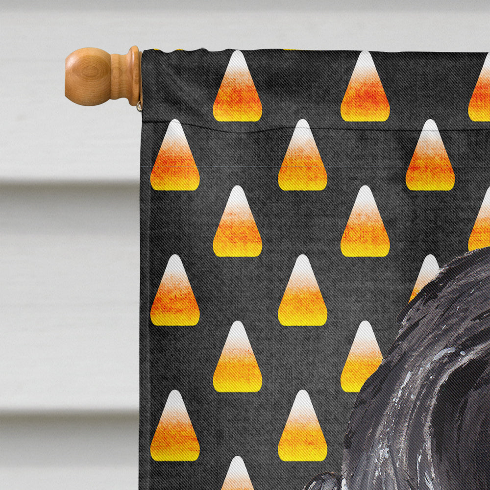 Black Cocker Spaniel Candy Corn Halloween House Flag 28x40 Porch Sleeve Pole Decorative Outside Yard Banner Artwork Wall Hanging, Polyester