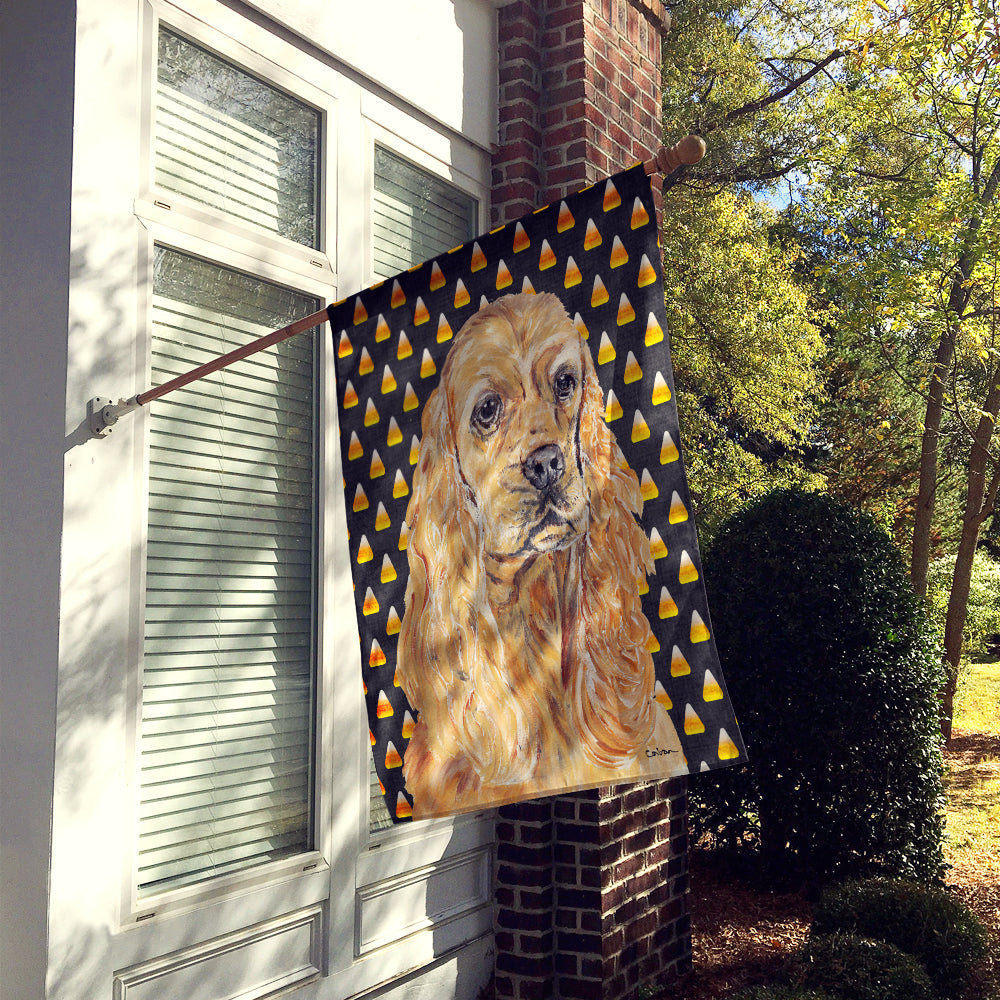 Buff Cocker Spaniel Candy Corn Halloween House Flag 28x40 Porch Sleeve Pole Decorative Outside Yard Banner Artwork Wall Hanging, Polyester