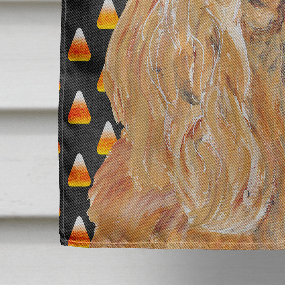 Buff Cocker Spaniel Candy Corn Halloween House Flag 28x40 Porch Sleeve Pole Decorative Outside Yard Banner Artwork Wall Hanging, Polyester