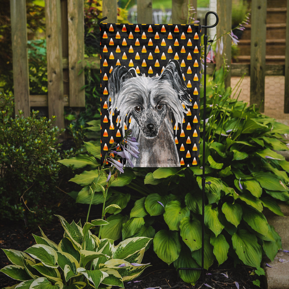 Chinese Crested Candy Corn Halloween Garden Flag Mailbox Decorative Yard Banner Outside Patio Artwork for Flower Beds, Garden Size, Multicolor