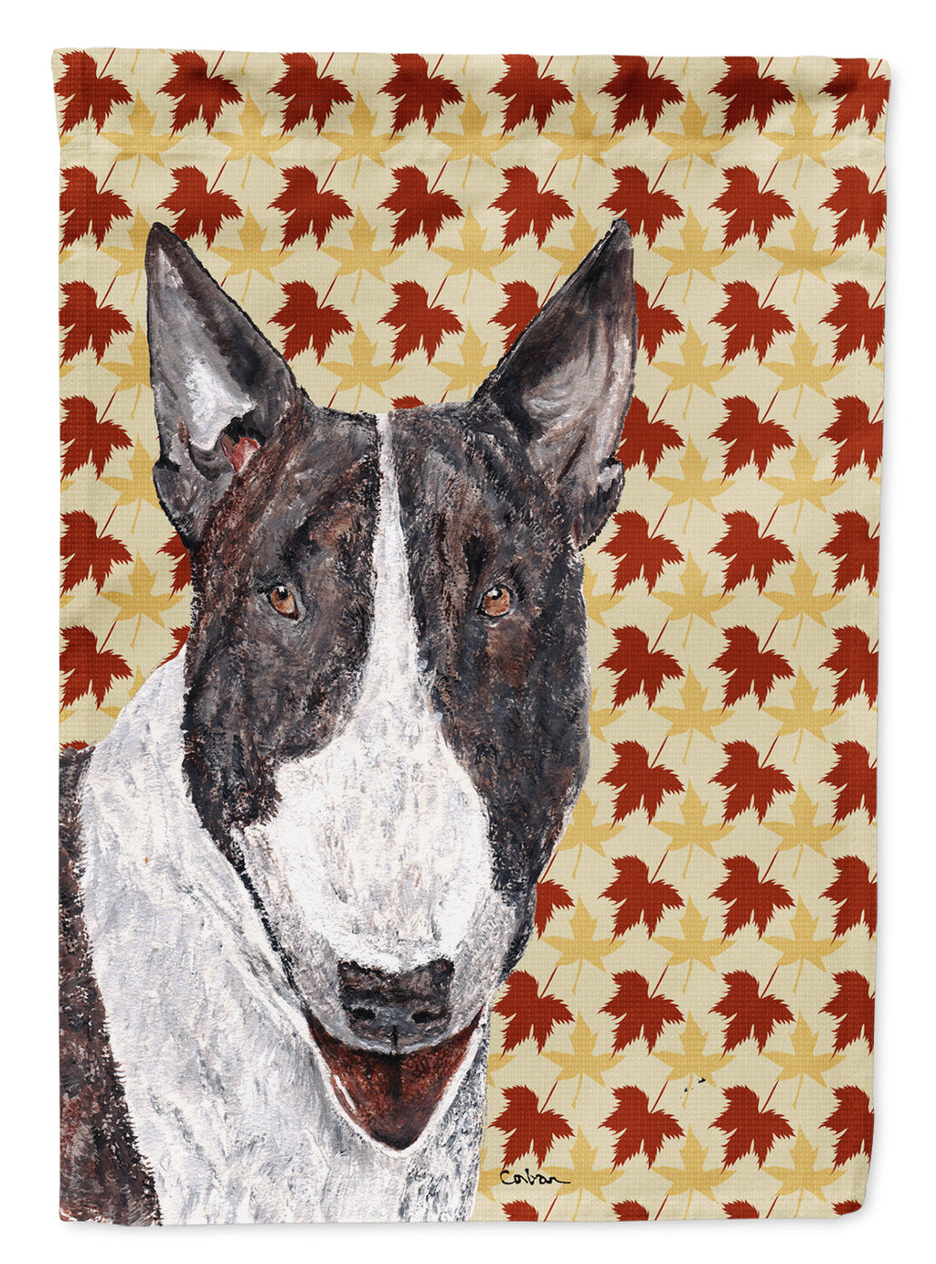 Bull Terrier Fall Leaves Garden Flag Mailbox Decorative Yard Banner Outside Patio Artwork for Flower Beds, Garden Size, Multicolor