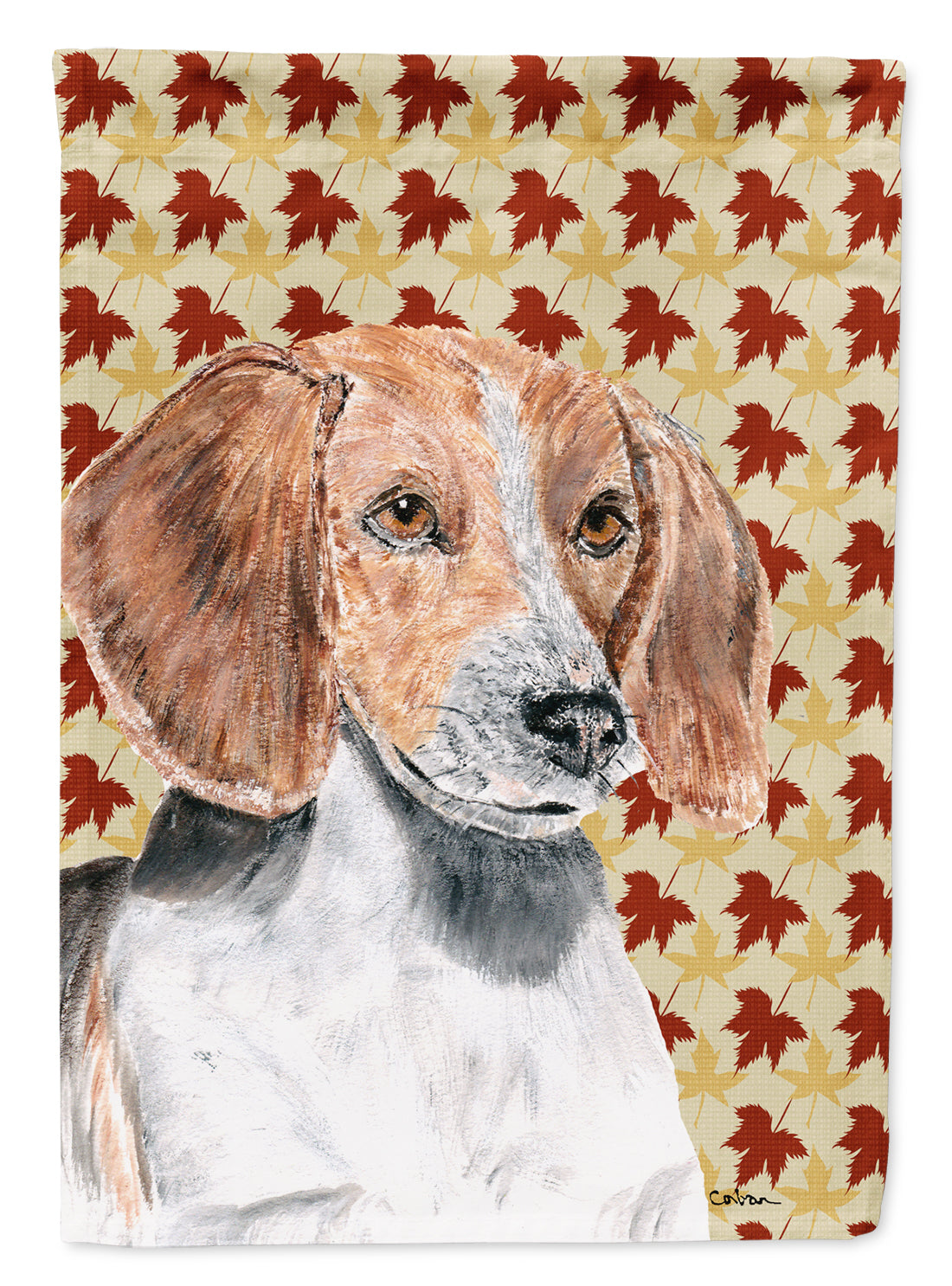 English Foxhound Fall Leaves Garden Flag Mailbox Decorative Yard Banner Outside Patio Artwork for Flower Beds, Garden Size, Multicolor