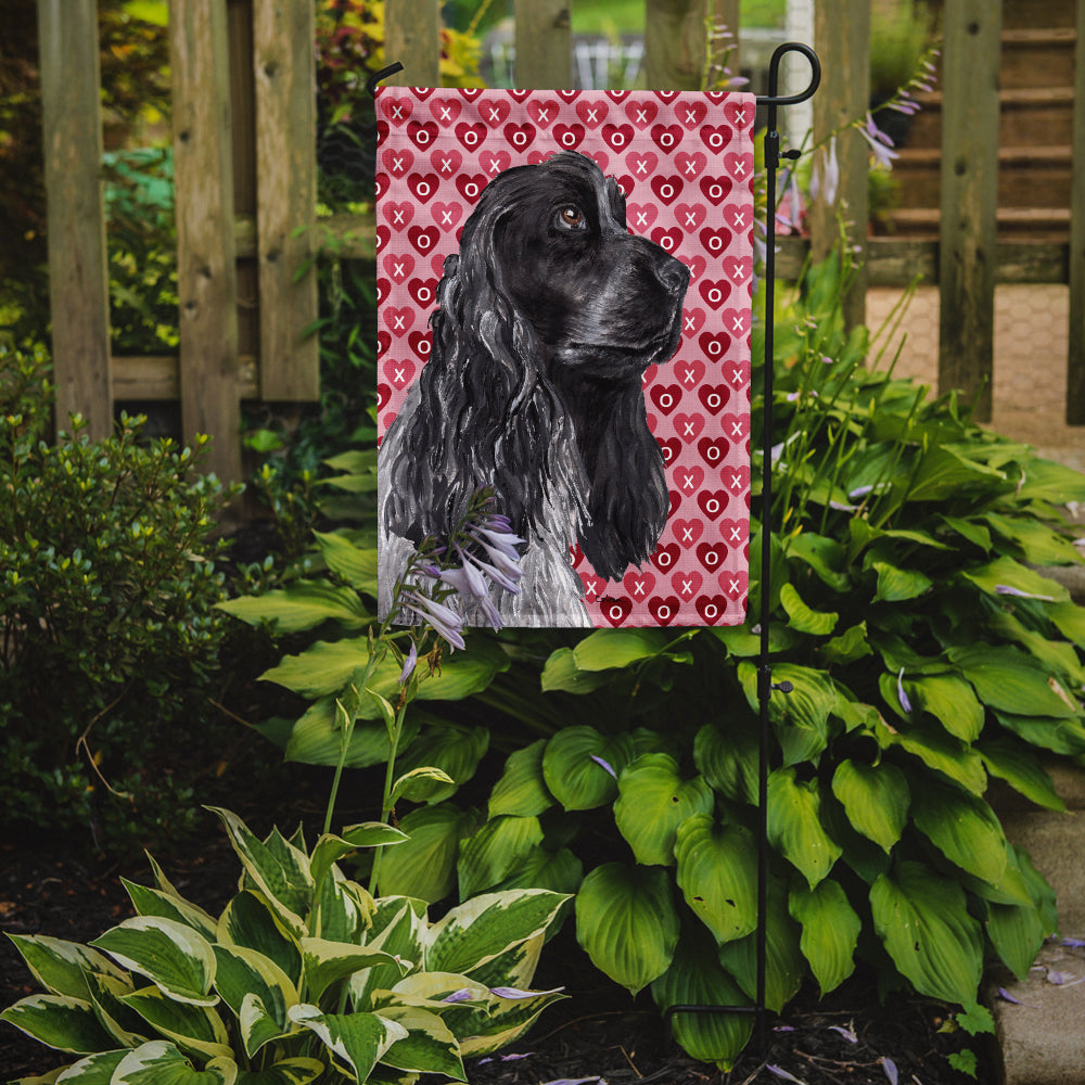 Black Cocker Spaniel Hearts and Love Garden Flag Mailbox Decorative Yard Banner Outside Patio Artwork for Flower Beds, Garden Size, Multicolor