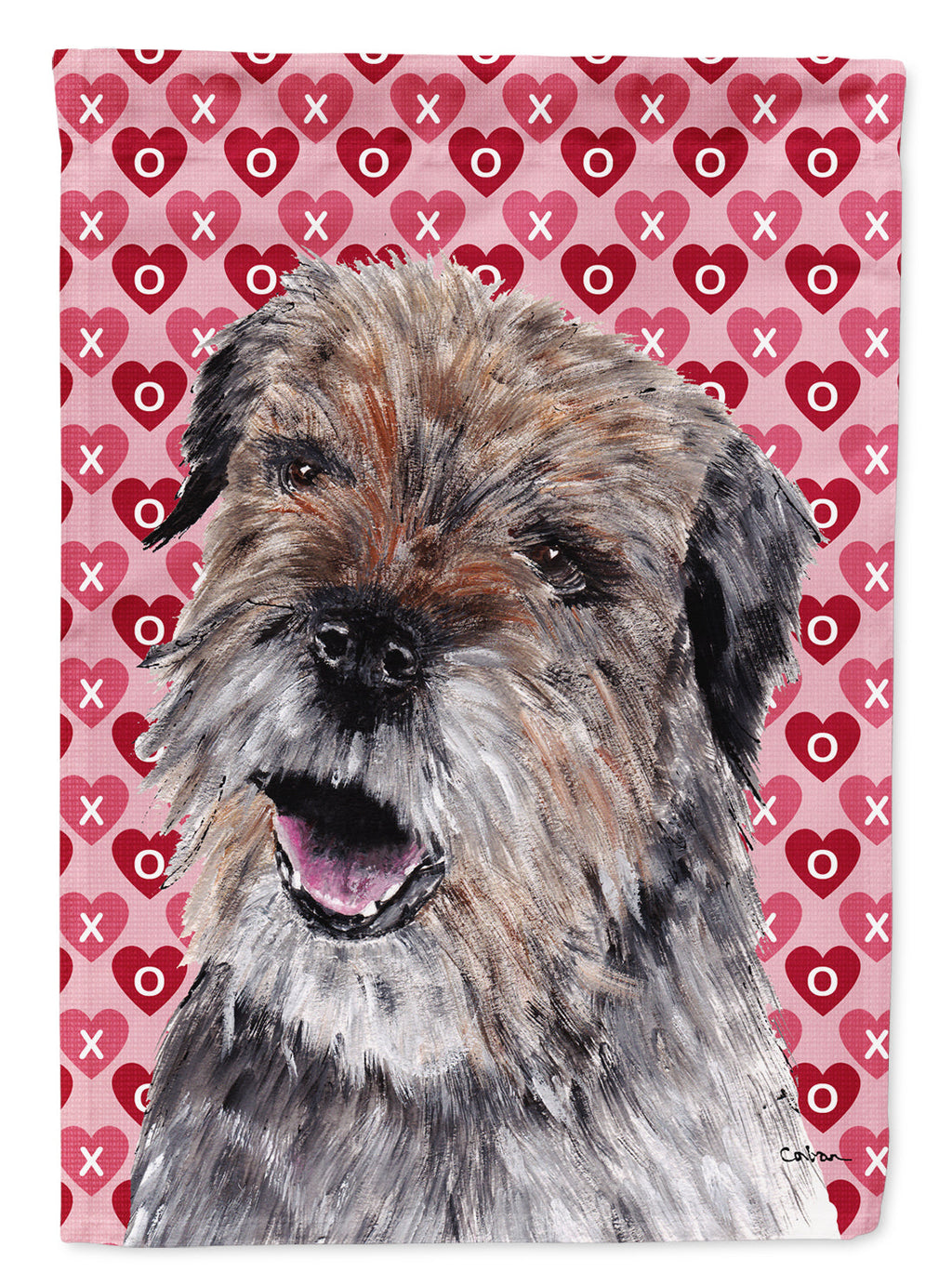 Border Terrier Hearts and Love Garden Flag Mailbox Decorative Yard Banner Outside Patio Artwork for Flower Beds, Garden Size, Multicolor