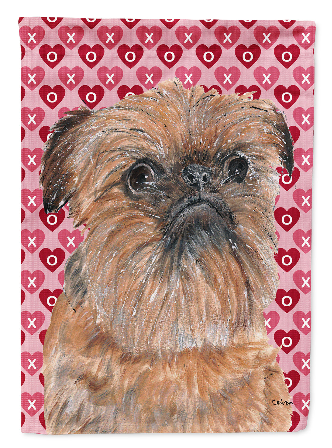 Brussels Griffon Hearts and Love Garden Flag Mailbox Decorative Yard Banner Outside Patio Artwork for Flower Beds, Garden Size, Multicolor