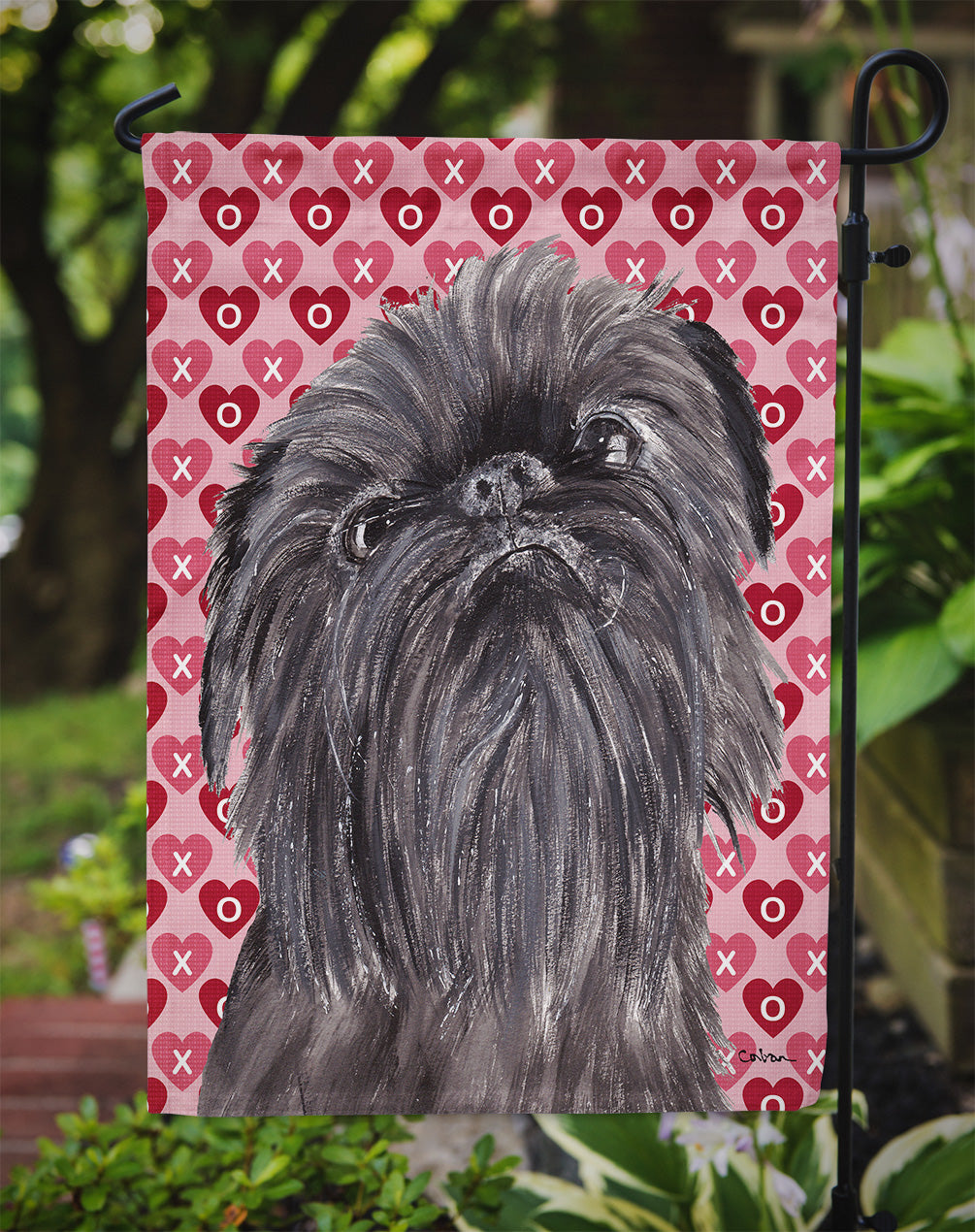 Brussels Griffon Hearts and Love Garden Flag Mailbox Decorative Yard Banner Outside Patio Artwork for Flower Beds, Garden Size, Multicolor