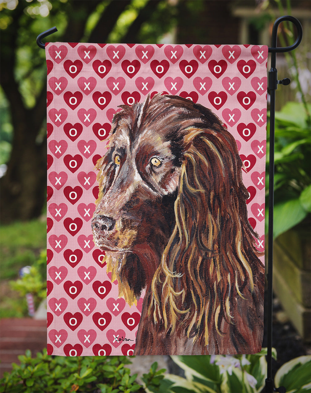 Boykin Spaniel Hearts and Love Garden Flag Mailbox Decorative Yard Banner Outside Patio Artwork for Flower Beds, Garden Size, Multicolor
