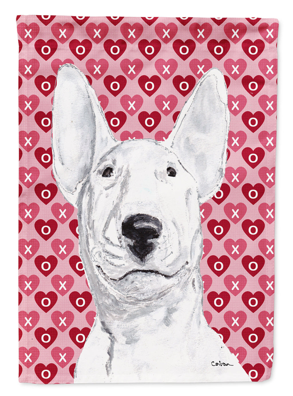 Bull Terrier Hearts and Love Garden Flag Mailbox Decorative Yard Banner Outside Patio Artwork for Flower Beds, Garden Size, Multicolor