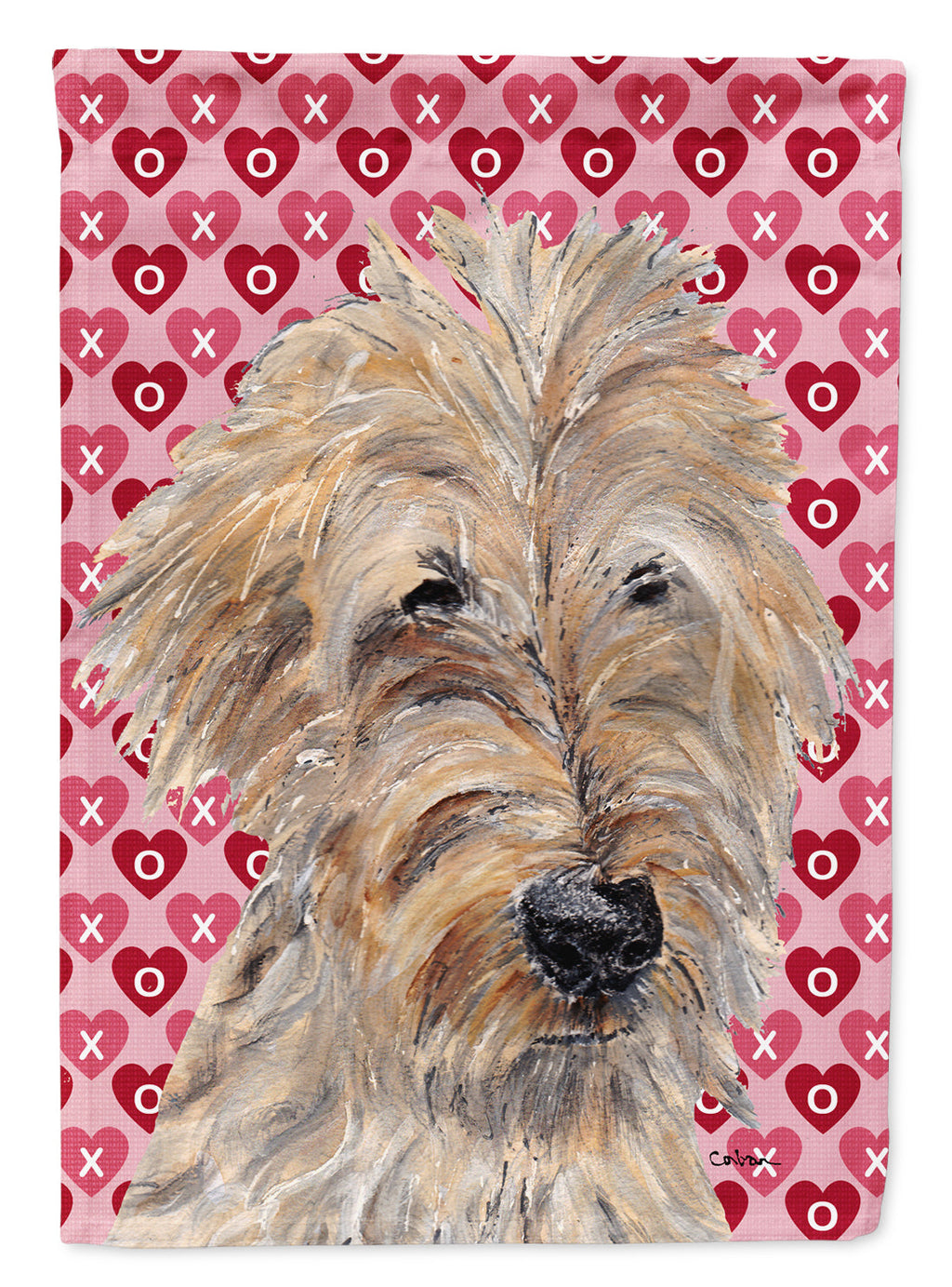 Golden Doodle Hearts and Love Garden Flag Mailbox Decorative Yard Banner Outside Patio Artwork for Flower Beds, Garden Size, Multicolor